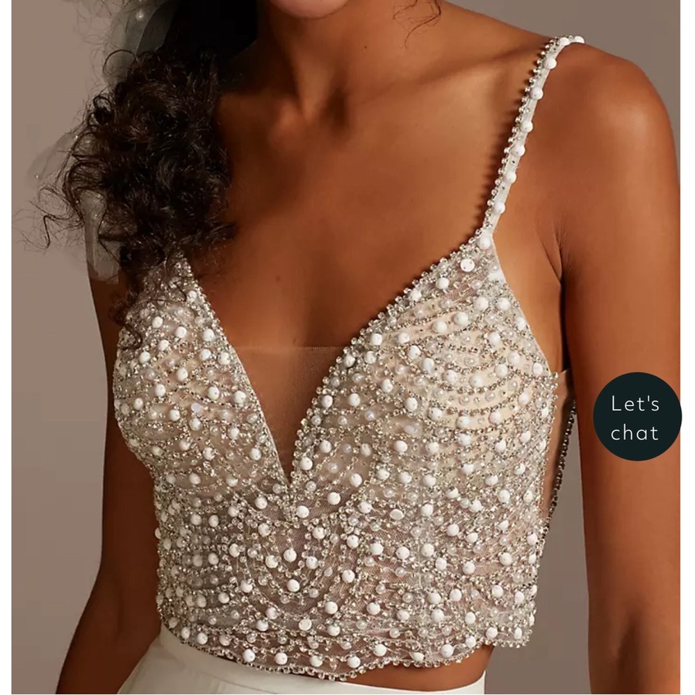 Embellished Spaghetti Strap Wedding Separates Top